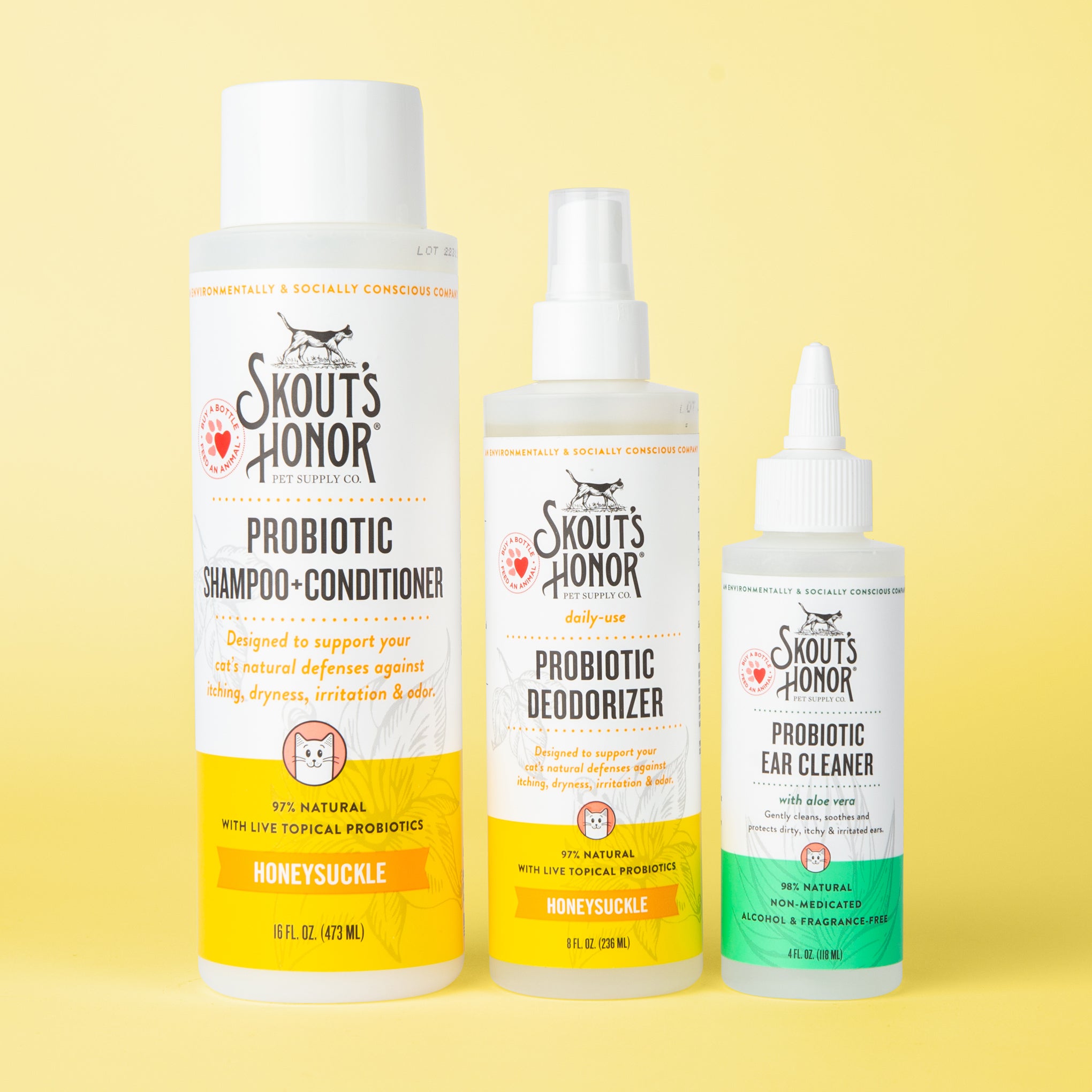 Cat Probiotic Grooming Bundle - Honeysuckle