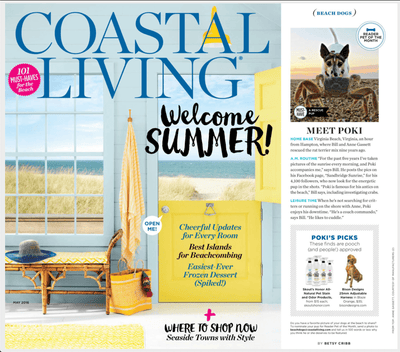 Coastal Living Magazine features Skout’s Honor in May 2016 issue!