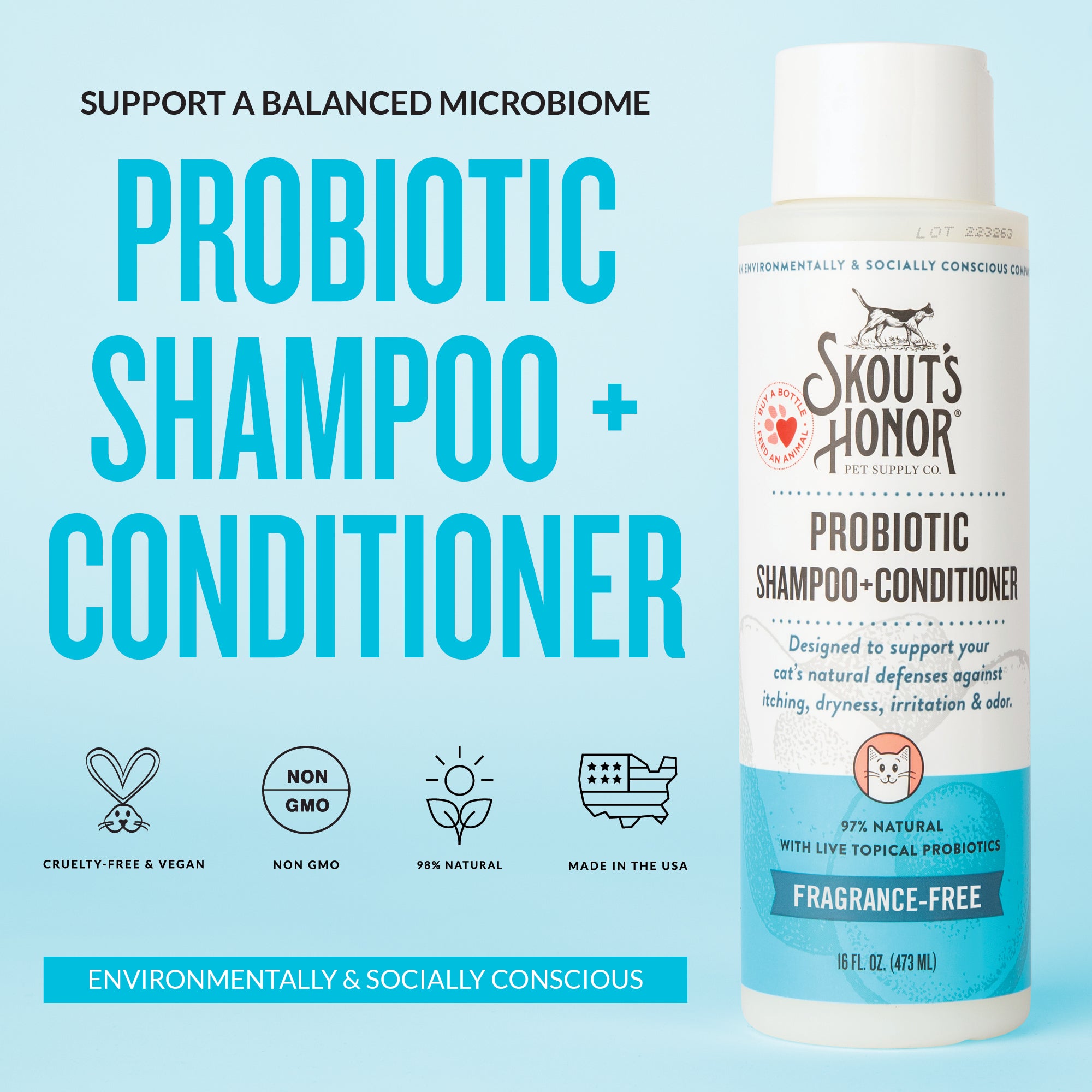 Cat Probiotic Shampoo + Conditioner Fragrance Free