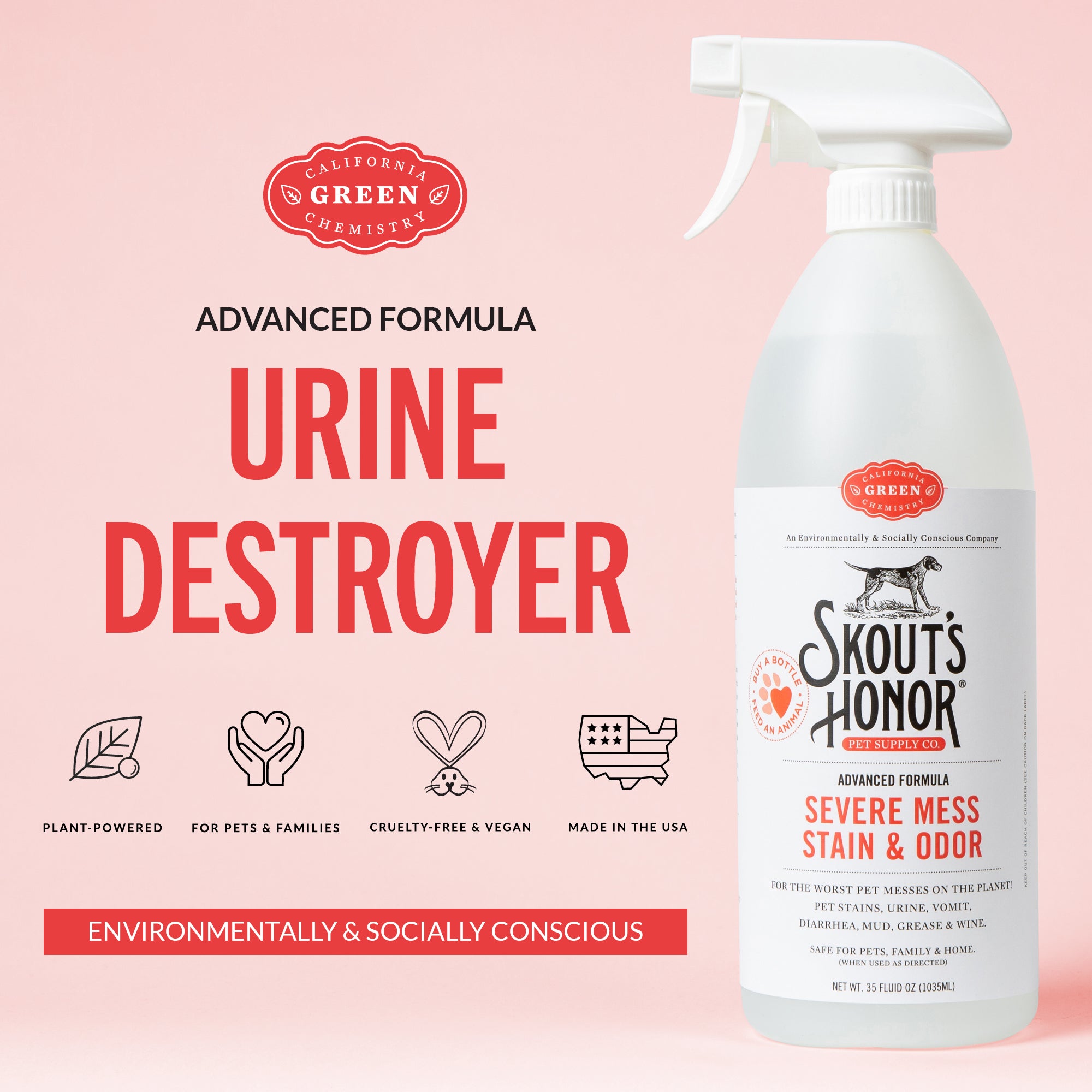 Stain Odor Severe Mess Advanced Formula DOG Skout's Honor