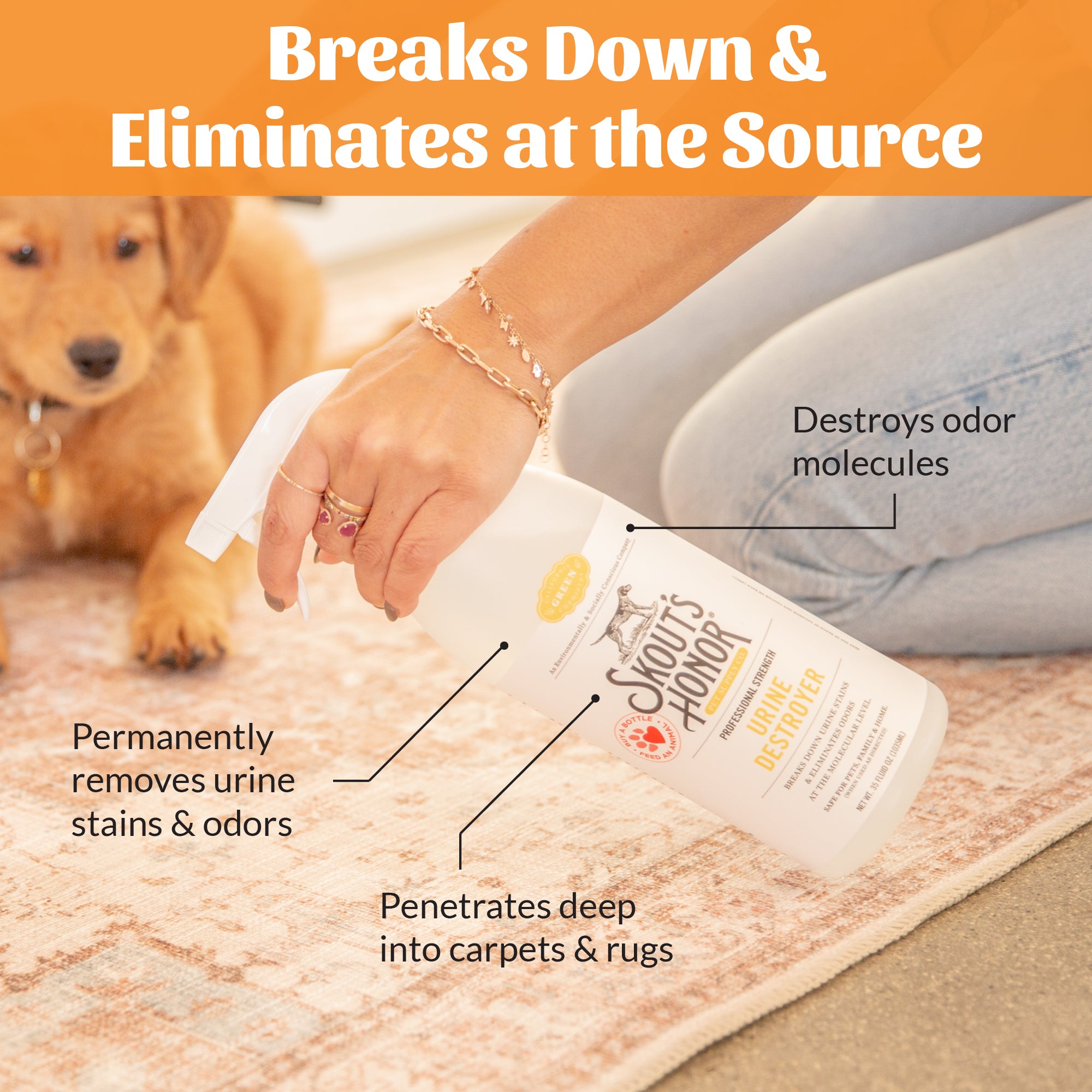 Pet Odor Eliminator, Urine Stain Smell Remover Skout's Honor